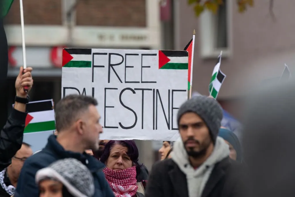 Pro Palestinian protest in Cologne, Germany. Countries in both Global north and Global south are witnessing huge protests demanding an end to the Israeli occupation of Palestine and stop the continuous bombing of the besieged Gaza.