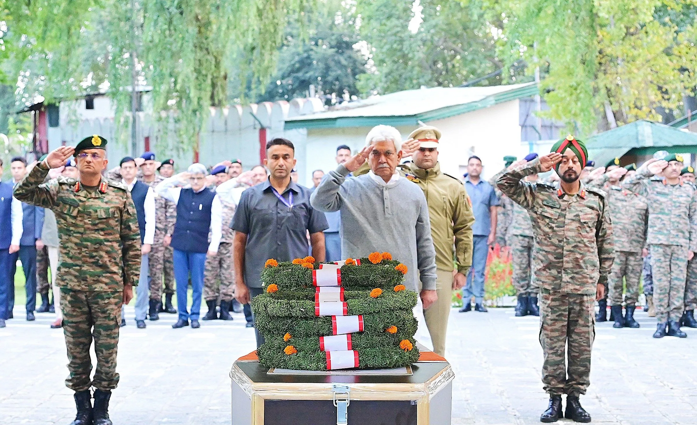 LG Sinha Honors Fallen Soldier in Anantnag