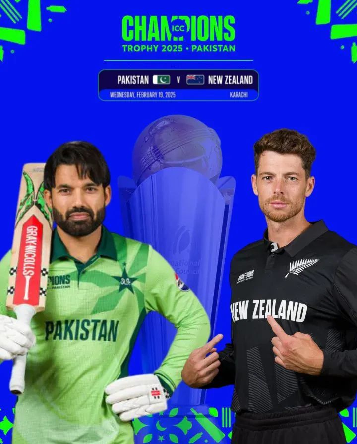 Champions trophy 2025 Pakistan vs New Zealand Live Streaming Where