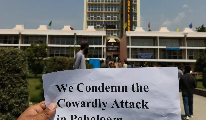 Kashmir University students, scholars protest Pahalgam attack