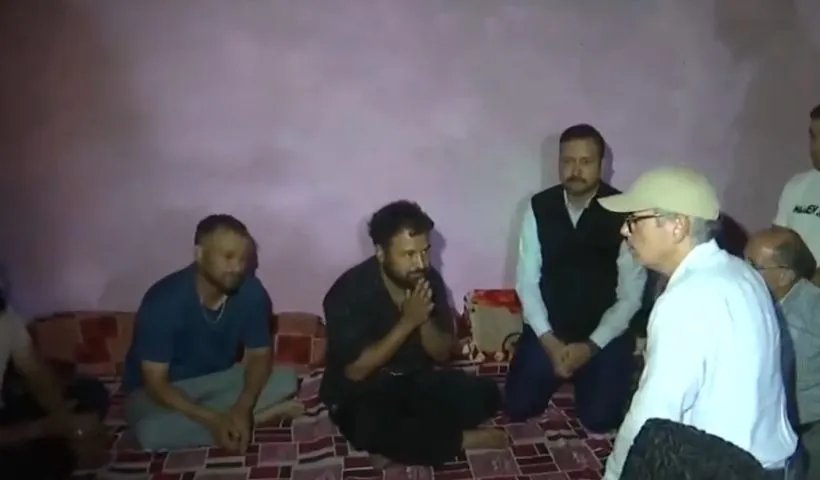 J-K CM Omar Abdullah meets flash-flood affected families in Kishtwar