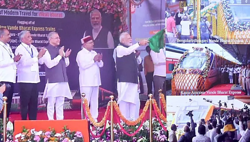PM Modi flags off Amritsar-Shri Mata Vaishno Devi Katra Vande Bharat Train