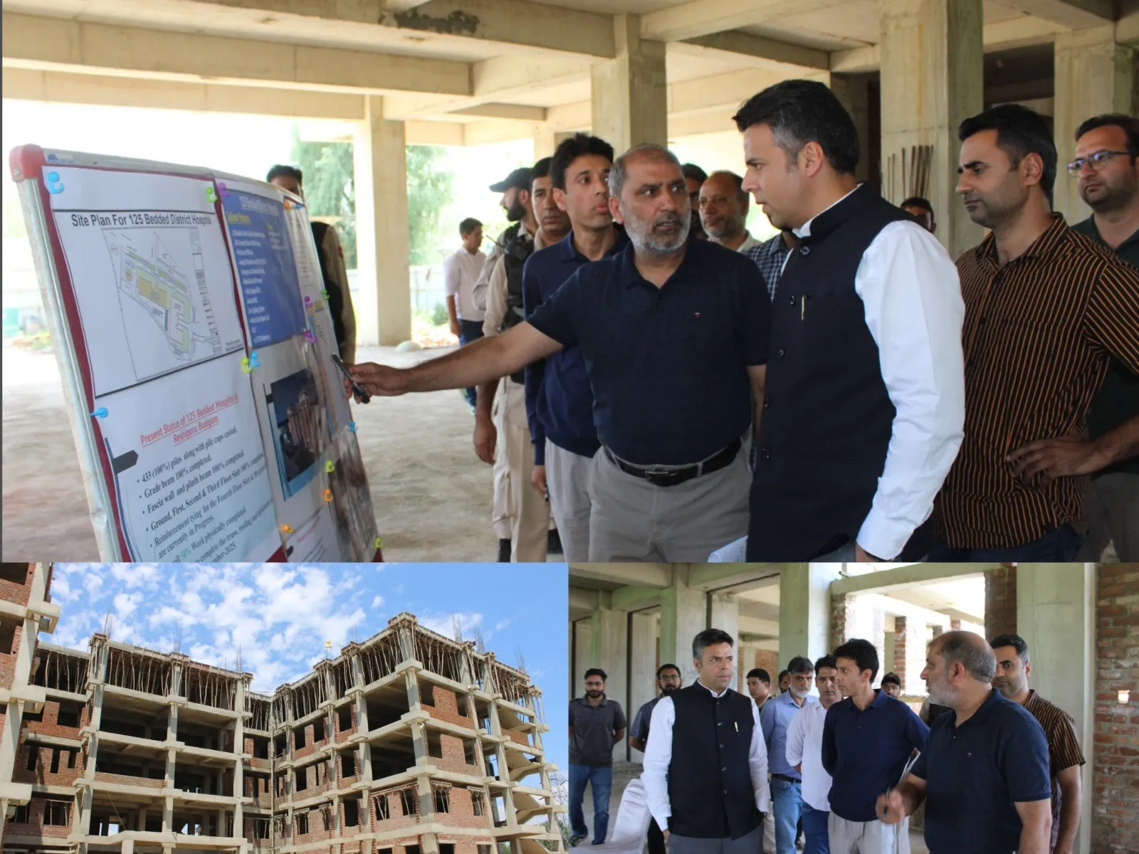 DC Budgam reviews progress of 125 bedded New District Hospital, 100 bedded CCU at Reshipora