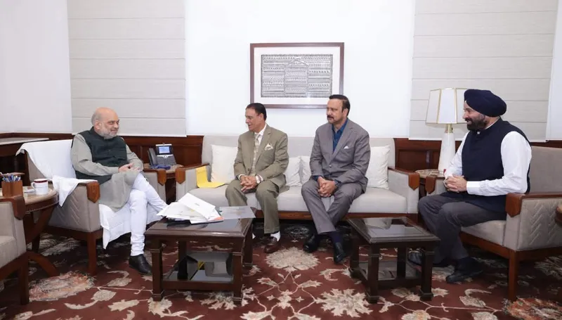 NC MPs meet Home Minister Amit Shah in New Delhi NC MPs meet Home Minister Amit Shah in New Delhi