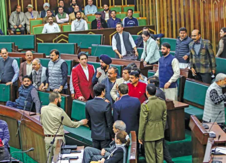 Opposition, treasury benches lock horns in LA over J&K’s ‘special status’
