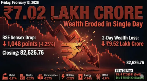 Investors’ wealth slumps by Rs 7.02 lakh cr as stock markets tumble